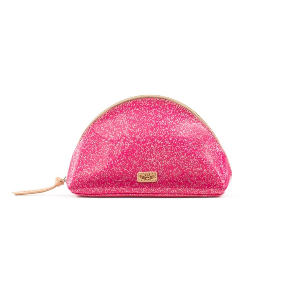 Consuela Large Cosmetic Bag Hottie Glitz Pink NWT